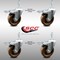 Service Caster 4 Inch SS High Temp Phenolic 3/8 Inch Threaded Stem Caster Set Total Lock Brake SCC-SSTSTTL20S414-PHSHT-381615-4 - alternate 3